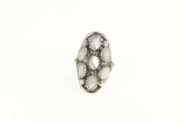 Sterling Silver L Henderson Southwestern Mother of Pearl Ring