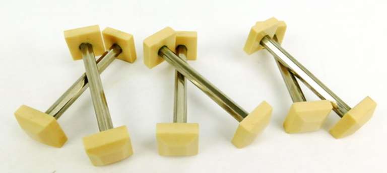 4 Vintage French Ivorine Knife Rests