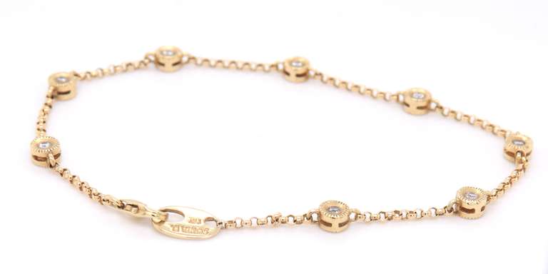 Dazzling Yellow Gold Diamond Station Bracelet