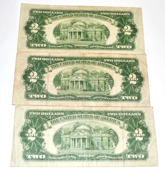 3 1928 G Red Seal US Notes