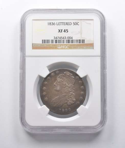 XF45 1836 Capped Bust Half Dollar Lettered NGC