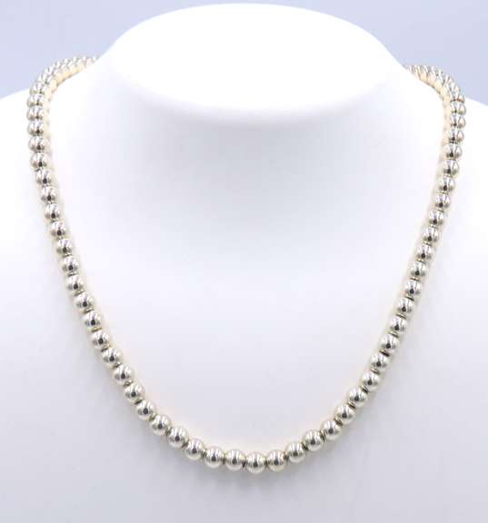 Vintage 925 Sterling Silver Ball Necklace
