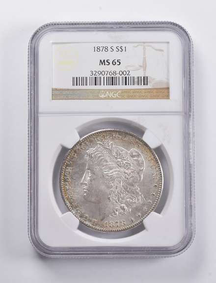 MS65 1878-S Morgan Silver Dollar NGC