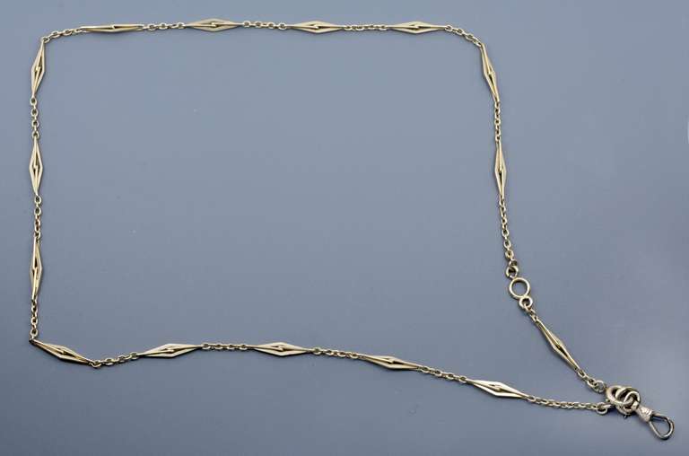 Proper 14K WG 24.5 Inch Pocket Watch Chain