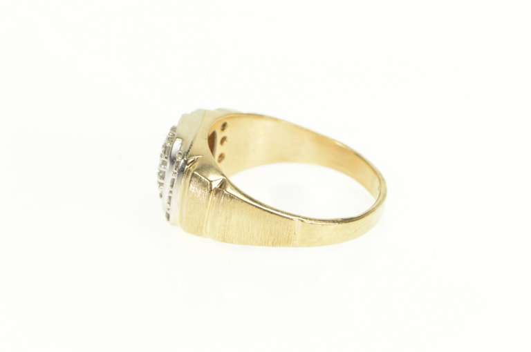 10K Yellow Gold 0.50 Ctw Diamond Cluster Men's Wedding Ring