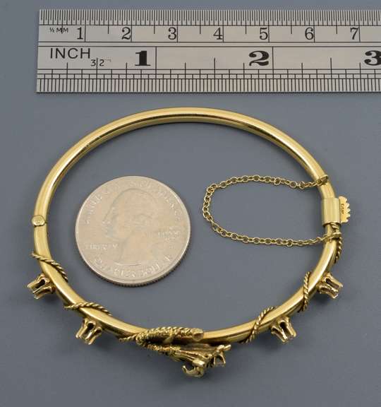 Fun Vintage 14k & Diamond Bangle