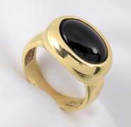 Fashionable Bezel Set Black Onyx Ring