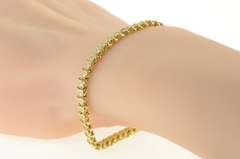 14K Yellow Gold 1.75 Ctw Diamond Wavy Vintage Tennis Bracelet