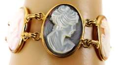 1940's Ronci Gold Filled Large Cameo Bracelet