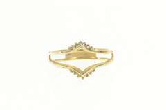 14K Yellow Gold Diamond Chevron Wrap Guard Wedding Band Ring