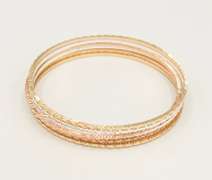 18kt Gold Plated Bangle Bracelet Semanario Set of 6 !