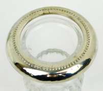 Antique Sterling & Glass Lion Head Tooth Pick/Match Holder