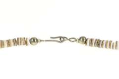 Sterling Silver Native American Raw Turquoise Onyx Beaded Necklace