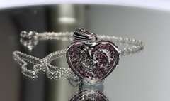 Rare Natural Ruby & Natural White Sapphire Heart Pendant