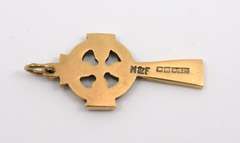 Irish Made Gold Celtic Cross Pendant