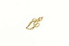14K Yellow Gold Diamond Cut V Monogram Name Letter Initial Pendant