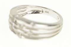 10K White Gold 0.22 Ctw Scattered Diamond Layered Band Ring