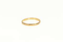 10K Yellow Gold Victorian 1.7mm Blossom Pattern Baby Band Ring