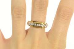 10K Yellow Gold 0.20 Ctw Diamond Squared Channel Men's Ring