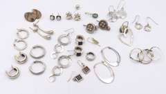 Group Lot of Vintage 925 Sterling Silver Earrings