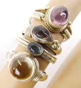 4 Sterling Silver Gemstone Rings