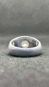 MENS MATTE FINISH WHITE GOLD RING WITH 2.05 CARATS ROUND BRILLIANT