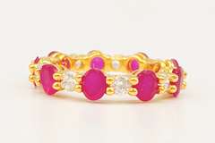 Beautiful Ruby & White Sapphire Eternity Band Ring