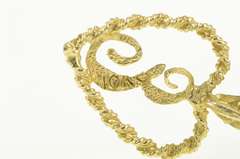 10K Yellow Gold E Heart Monogram Initial Love Symbol Pendant