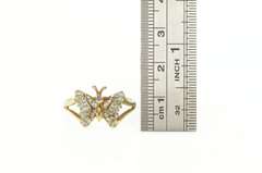 10K Yellow Gold Diamond Encrusted Butterfly Vintage Statement Ring
