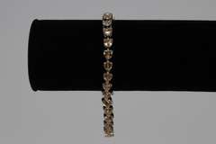 Stunning Citrine CZ Heart Tennis Bracelet .925 Sterling Silver 7.75 Inch