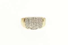 10K Yellow Gold 0.50 Ctw Diamond Cluster Men's Wedding Ring