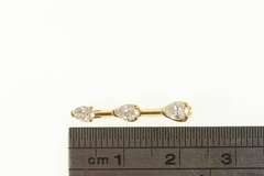 14K Yellow Gold 0.50 Ctw Pear Diamond Tiered Bar Drop Pendant