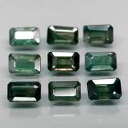 Rich 3.98ct 9 piece green Sapphire set -heated only!