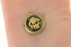 14K Yellow Gold 1960's Pisces Nephrite Astrology Zodiac Pendant/Pin