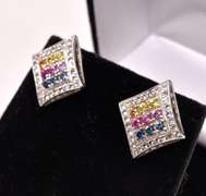 Multi-gem Sterling Earrings