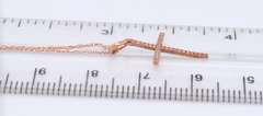 Sparkling Rose Gold Diamond Cross Pendant on Chain