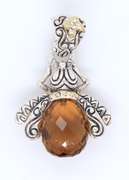 925 Sterling Silver Signed Quartz Fly Pendant