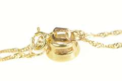 10K Yellow Gold Round Solitaire Cubic Zirconia Chain Necklace