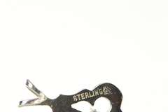 Sterling Silver Diamond Retro Ornate Damask Charm/Pendant