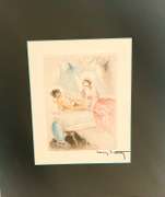 Louis Icart, 1938 original copperplate signed stamp . Erotica series
