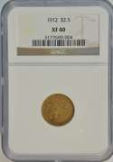 Nice better date 1912 US $2.50 Indian Gold Piece. NGC XF40