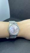 PINK ROLEX OYSTER PERPETUAL DATEJUST WITH AFTERMARKET DIAMOND BEZEL (2.45 CT) IN STAINLESS STEEL