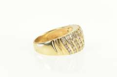 14K Yellow Gold 1.50 Ctw Wavy Diamond Strip Channel Band Ring