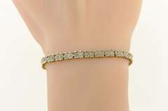 10K Yellow Gold 0.75 Ctw Diamond Classic Vintage Tennis Bracelet