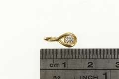 14K Yellow Gold 0.14 Ct Diamond Solitaire Twist Statement Pendant