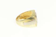 14K Yellow Gold 1.25 Ctw Men's Diamond Squared Halo Cluster Ring