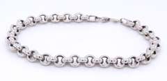 Strong White Gold Rolo Link Bracelet