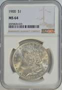 Nearly Gem BU 1900 Morgan Silver Dollar. NGC MS64+