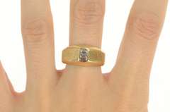 14K Yellow Gold 0.42 Ctw VVS Baguette Diamond Men's Ring