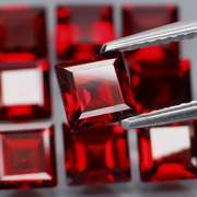 Set of 9 top red VS Garnets weighing 7.99 carats